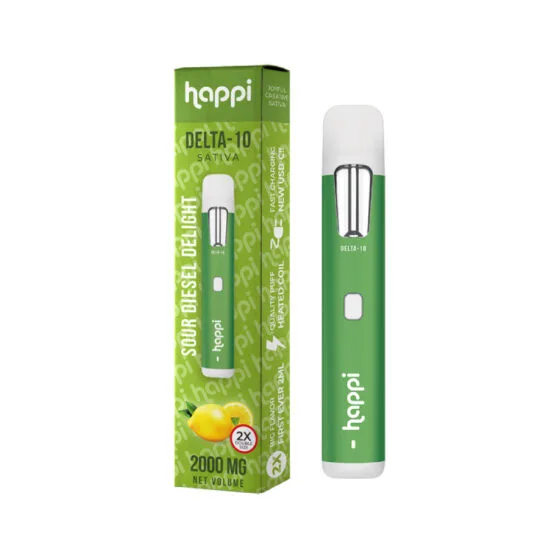 Weed Pen – Sour Diesel Delight D10 Disposable Vape Pen – 2ml by Happi, THC vape pen