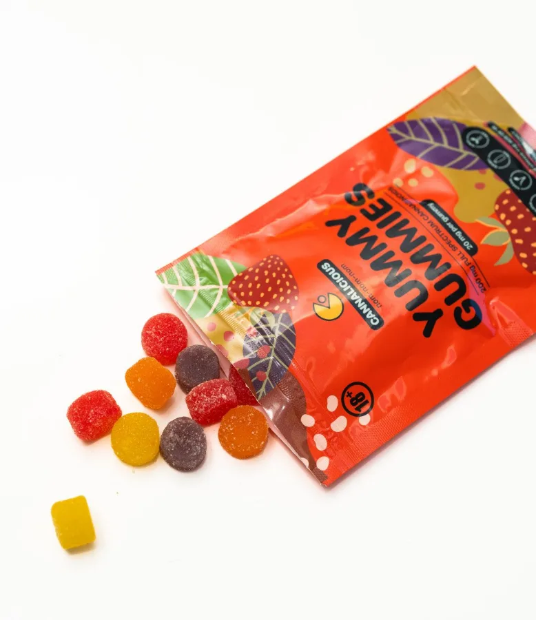Yummy Gummies – 20mg THC – 10 Servings, THC gummies pack